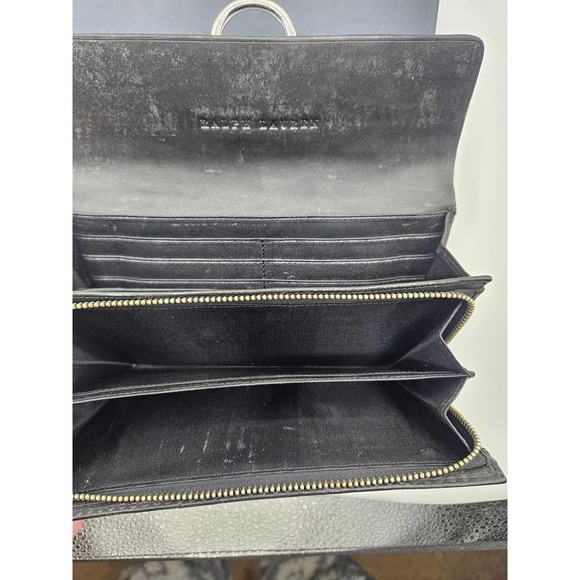 Polo Ralph Lauren Women's Black Leather Bi Fold Wallet Clutch Snap Closure - Picture 8 of 9